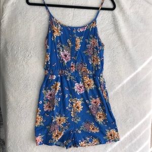 Blue floral romper